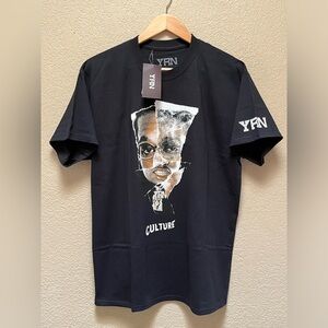 YRN Culture Migos Print Black T-Shirt Size Large NWT